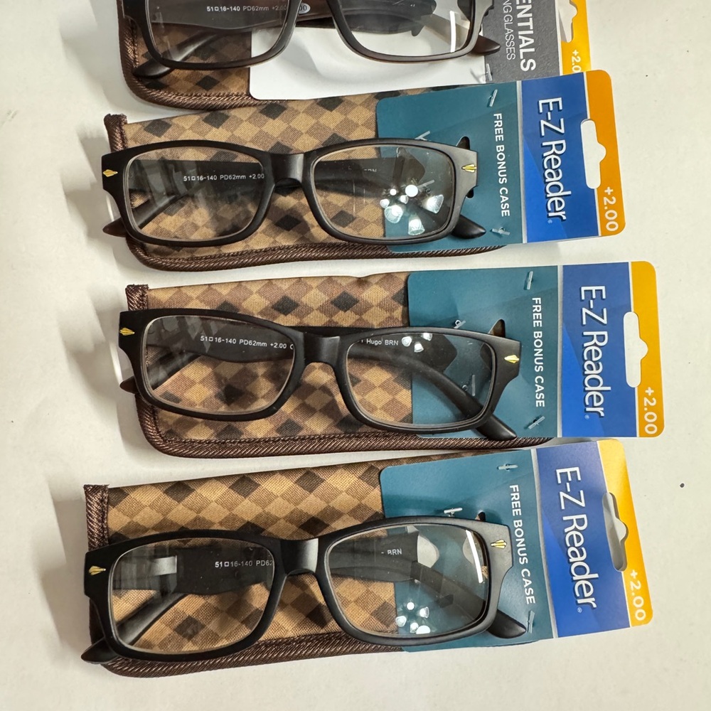 Black Reading Glasses with Case